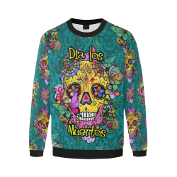 Dia los Muertos by Nico Bielow Men's Oversized Fleece Crew Sweatshirt (Model H18)