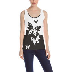 Animals Nature - Splashes Tattoos with Butterflies All Over Print Tank Top for Women (Model T43)