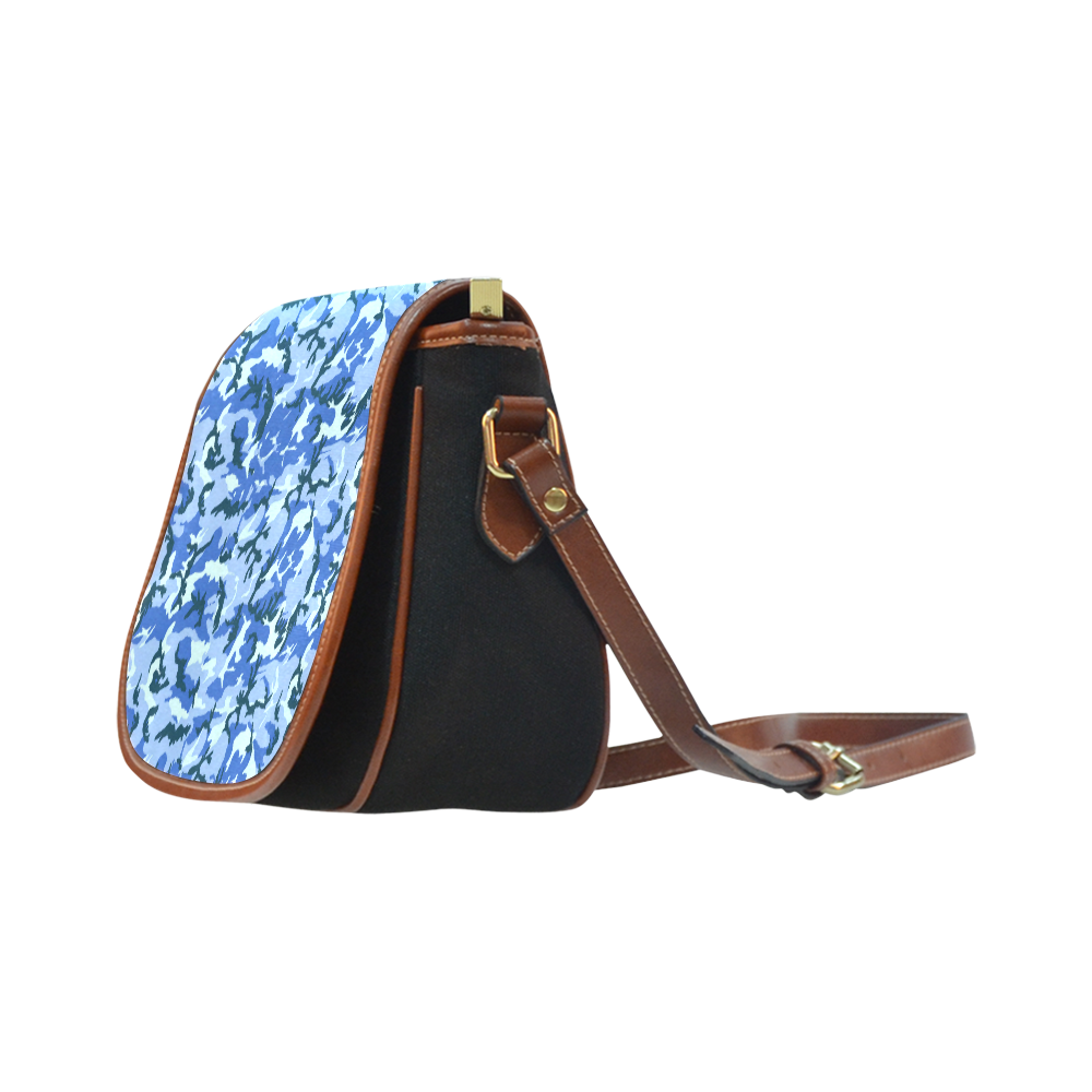Woodland Blue Camouflage Saddle Bag/Small (Model 1649)(Flap Customization)