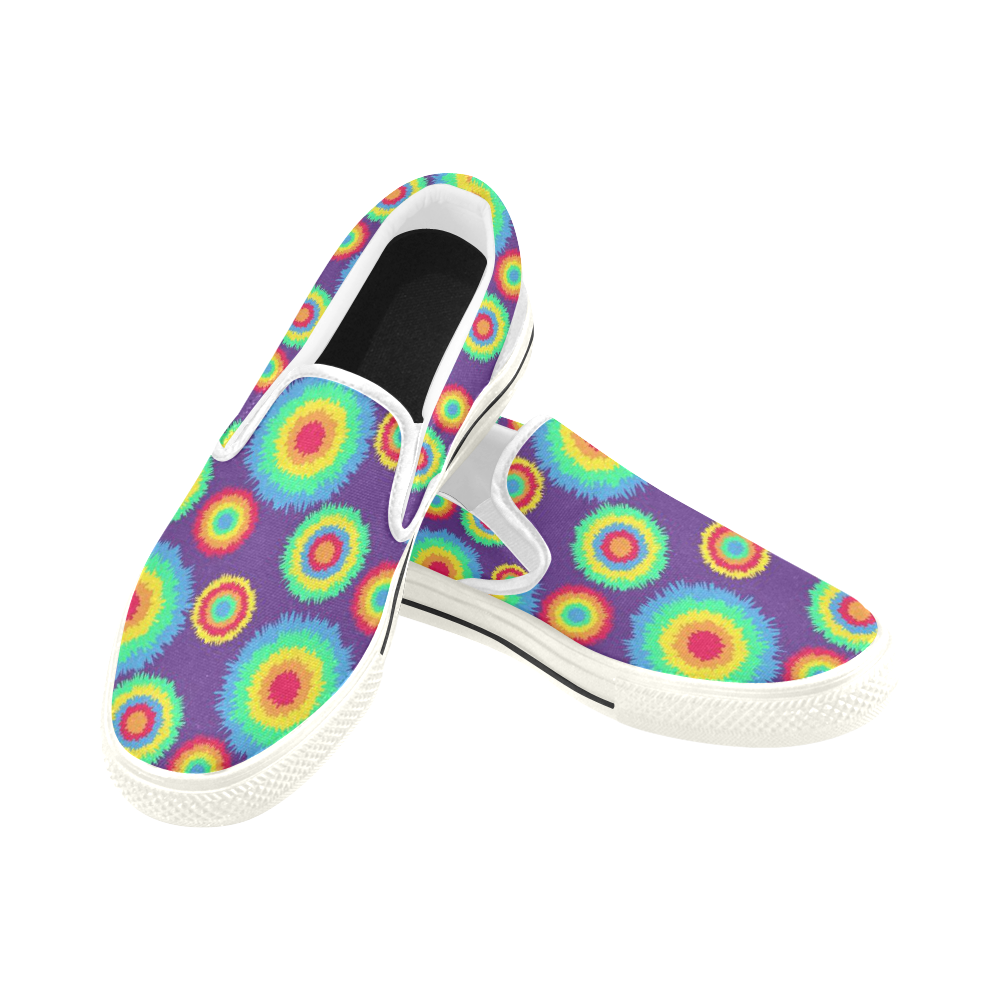 Tie-dye Women's Slip-on Canvas Shoes (Model 019)