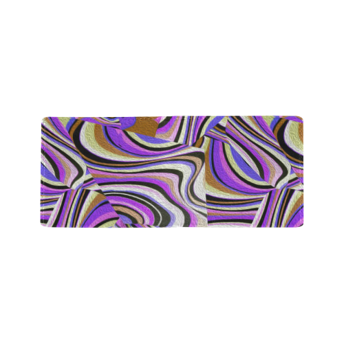 Groovy Retro Renewal - Purple Waves Mini Bifold Wallet (Model 1674)