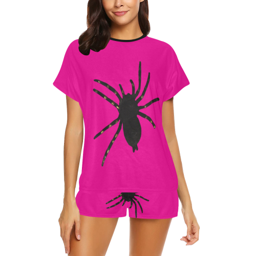 Black Widow Spider Women's Short Pajama Set
