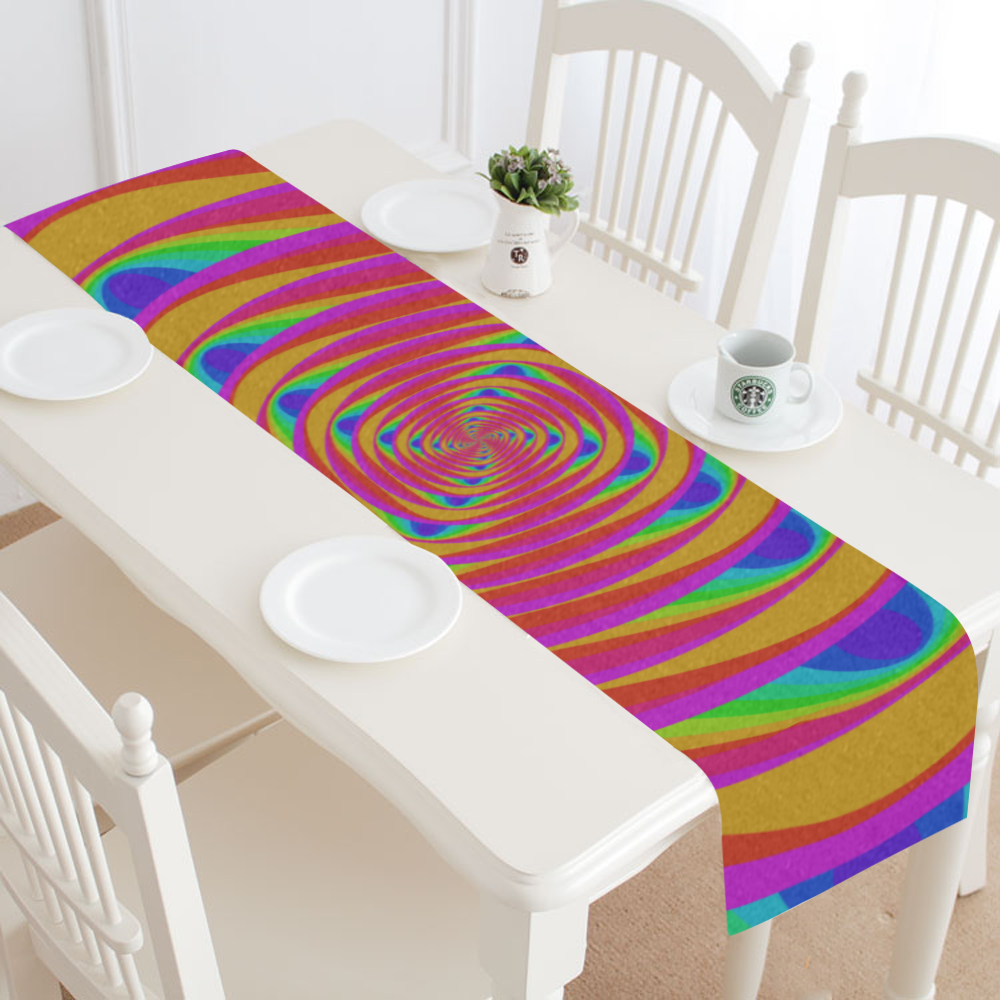 Vortex rainbow Table Runner 14x72 inch