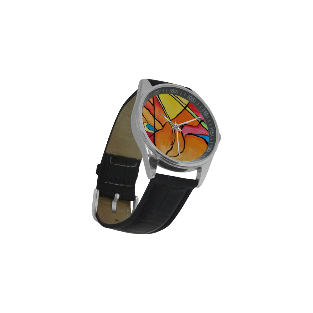 ABSTRACT Men's Casual Leather Strap Watch(Model 211)