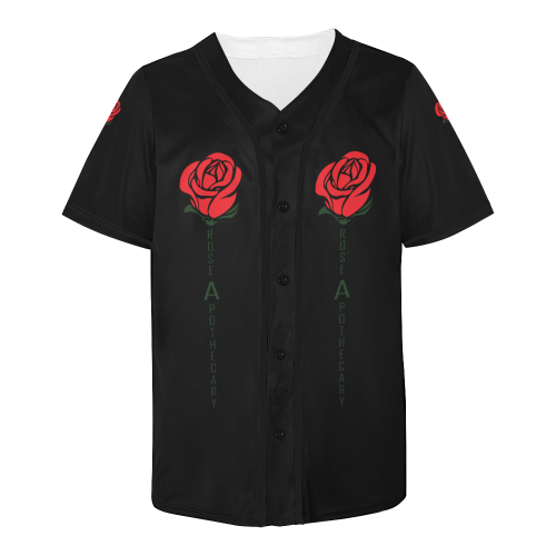 rose-apothecary-fullblack All Over Print Baseball Jersey for Men (Model T50)