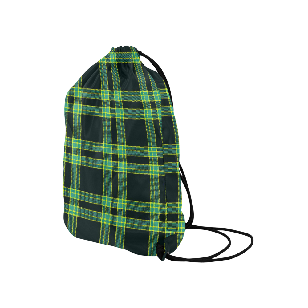 stripes sea green Medium Drawstring Bag Model 1604 (Twin Sides) 13.8"(W) * 18.1"(H)