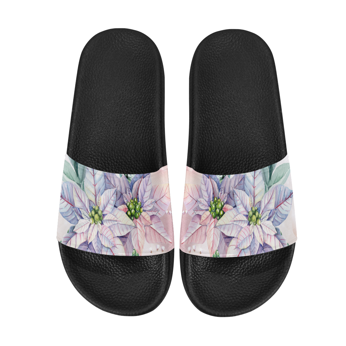 Wonderful flowers, watercolor Women's Slide Sandals (Model 057)