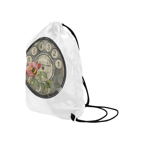 The Bee and the Rose Large Drawstring Bag Model 1604 (Twin Sides)  16.5"(W) * 19.3"(H)