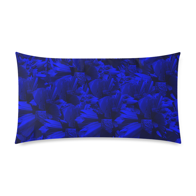 A202 Rich Blue and Black Abstract Design Rectangle Pillow Case 20"x36"(Twin Sides)