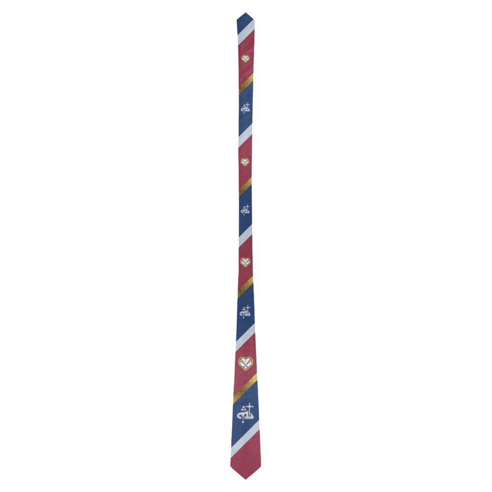 Assyrian Holy Trinity Symbol  with Assyrian flag Classic Necktie (Two Sides)