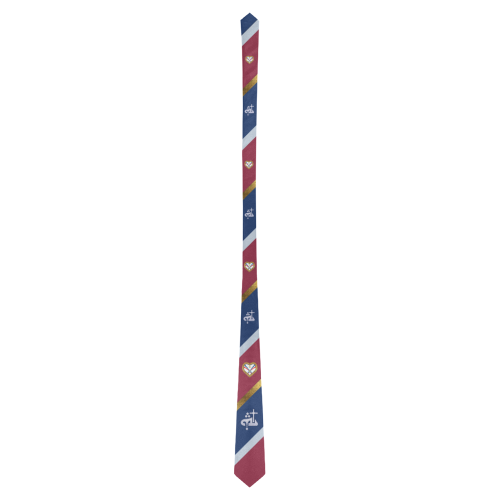 Assyrian Holy Trinity Symbol  with Assyrian flag Classic Necktie (Two Sides)