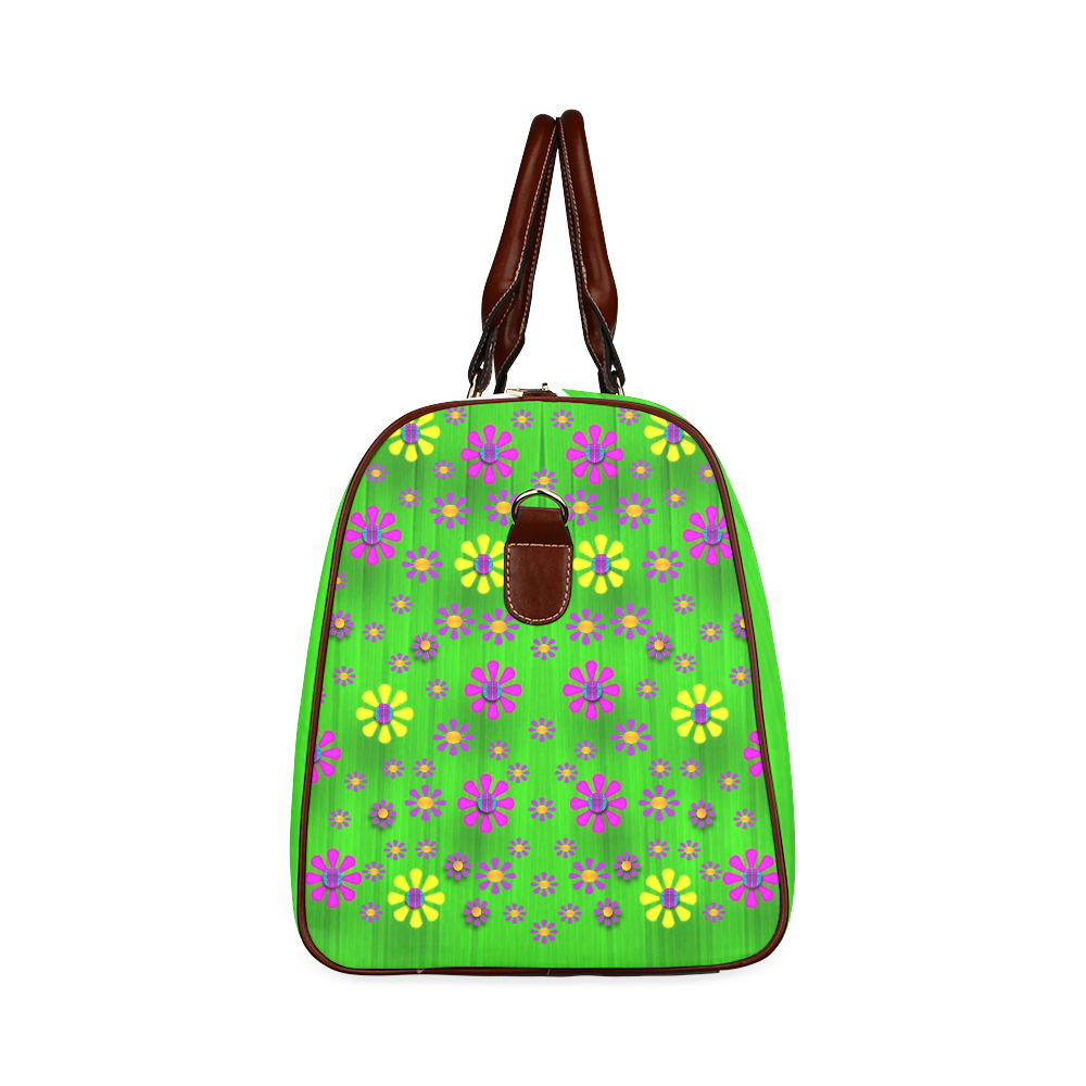 flower dance in green Waterproof Travel Bag/Small (Model 1639)
