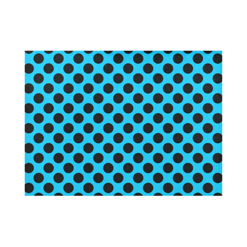 Black Polka Dots on Blue Placemat 14’’ x 19’’ (Set of 6)