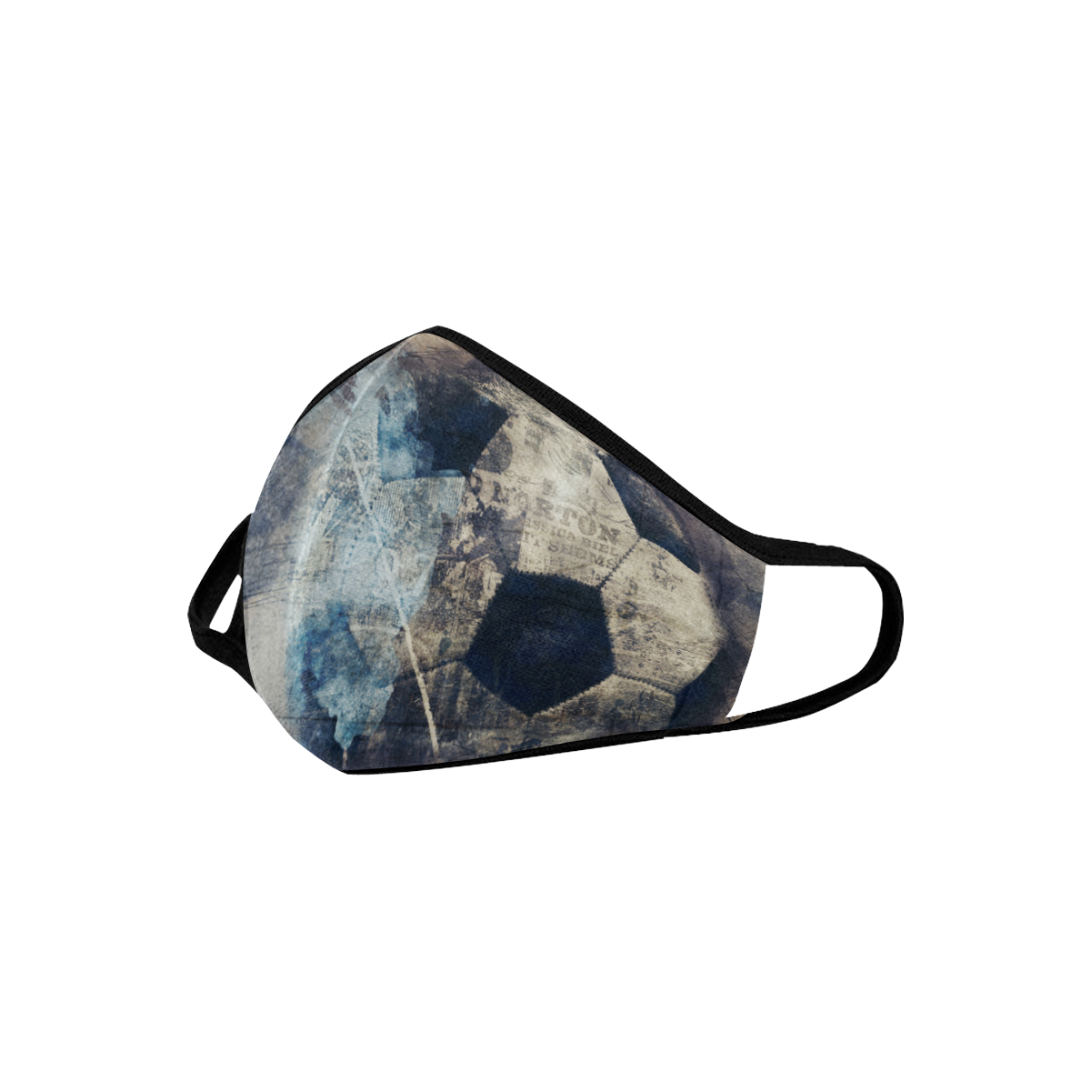 Abstract Blue Grunge Soccer Mouth Mask