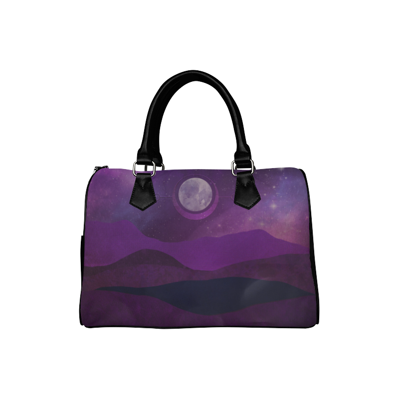 Purple Moon Night Boston Handbag (Model 1621)