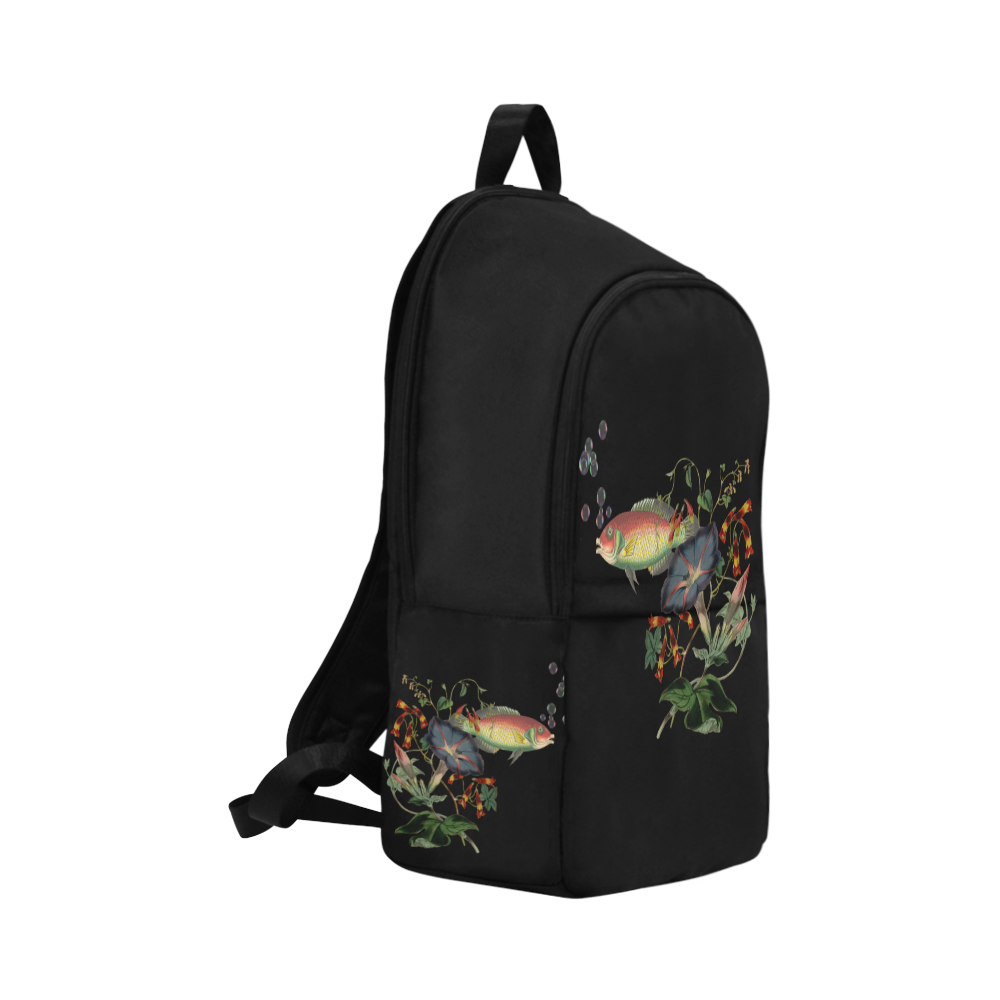 Fish With Flowers Surreal Fabric Backpack for Adult (Model 1659)