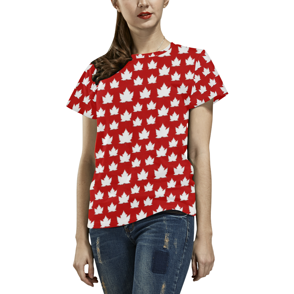 Canada T-shirts Cute Souvenir All Over Print T-Shirt for Women (USA Size) (Model T40)