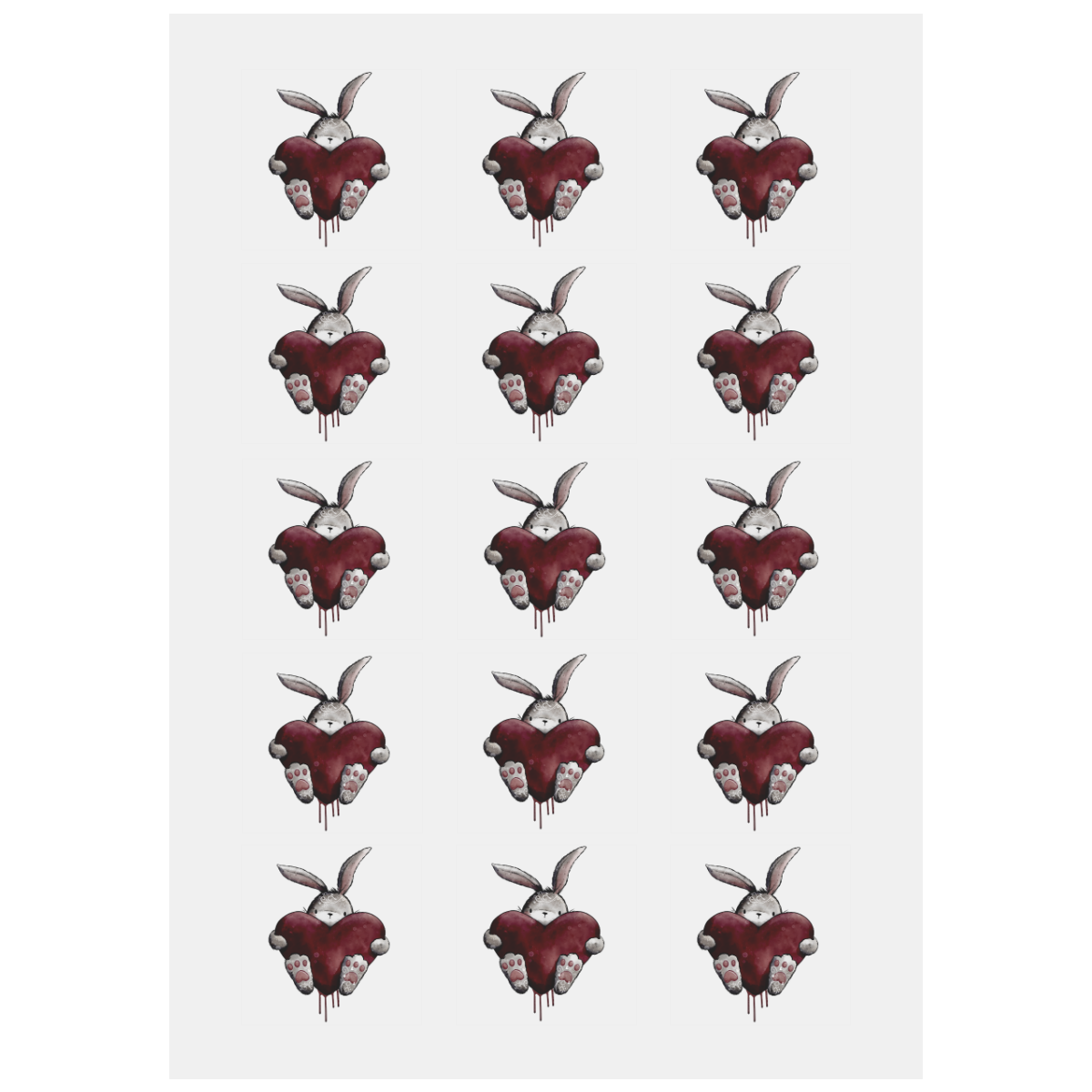 Gothic Love bloody Bunny Personalized Temporary Tattoo (15 Pieces)