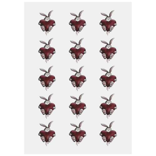 Gothic Love bloody Bunny Personalized Temporary Tattoo (15 Pieces)