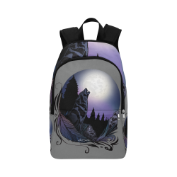 Howling Wolf Fabric Backpack for Adult (Model 1659)