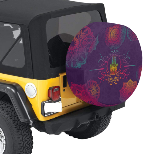 Hamsa Colorful Mandala 34 Inch Spare Tire Cover