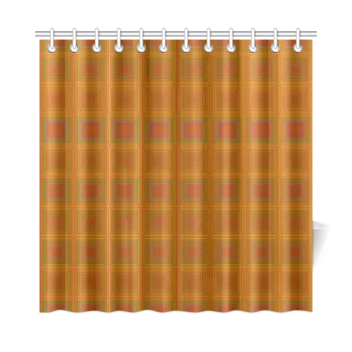 Copper reddish multicolored multiple squares Shower Curtain 72"x72"