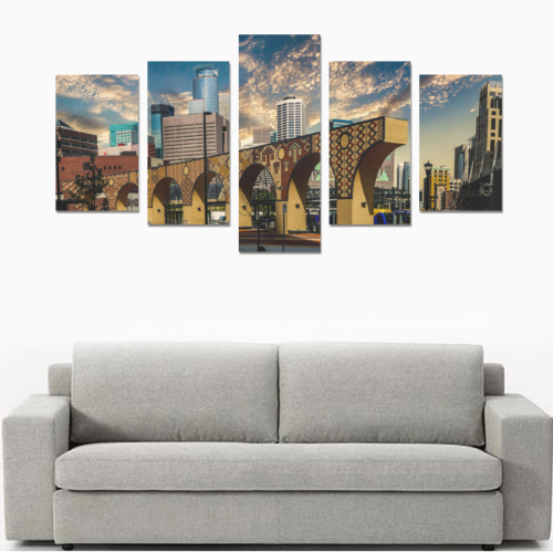 Downtown Minneapolis Canvas Print Sets C (No Frame)