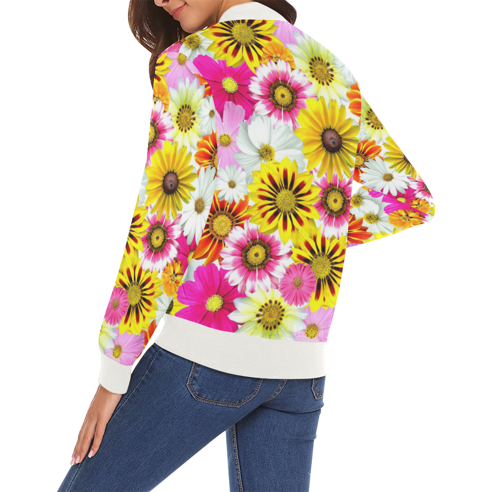 Spring Time Flowers 1 All Over Print Bomber Jacket for Women (Model H19)