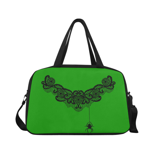 Spider Lace Green Fitness Handbag (Model 1671)