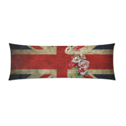 Flowery Union Jack Custom Zippered Pillow Case 21"x60"(Two Sides)