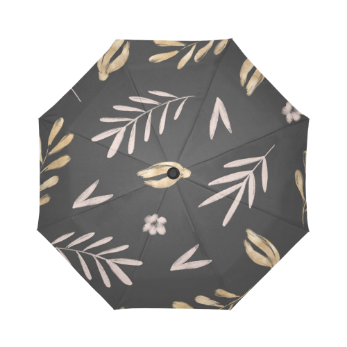 Black Leaves Umbrella Auto-Foldable Umbrella (Model U04)