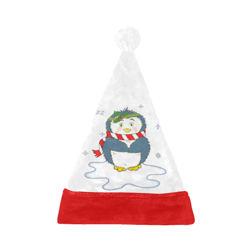 Adorable Christmas Penguin White/Red Santa Hat