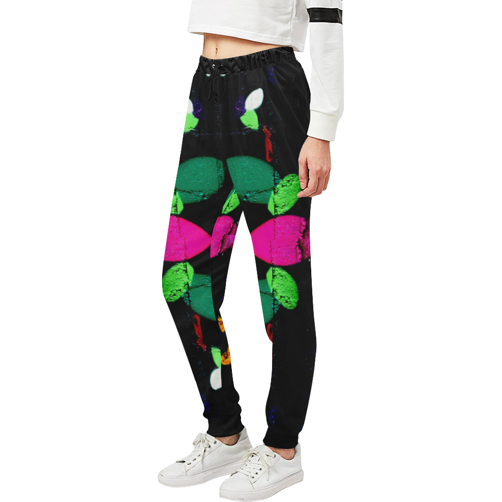 graffiti pink and green all over print women sweatpants Unisex All Over Print Sweatpants (Model L11)