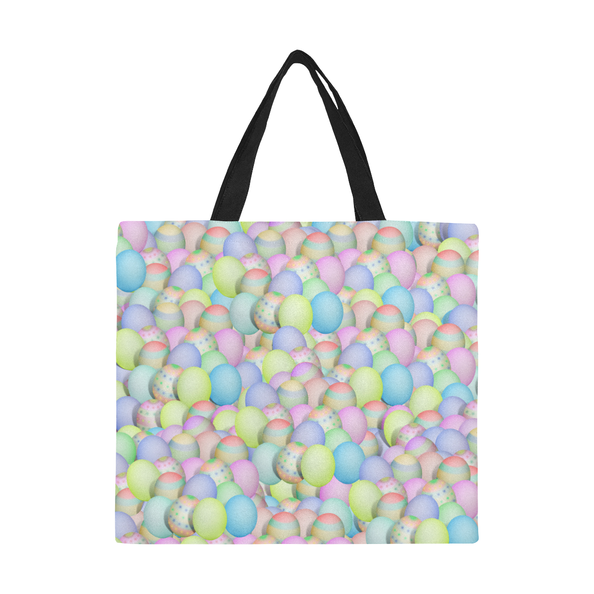 Pastel Colored Easter Eggs All Over Print Canvas Tote Bag/Large (Model 1699)