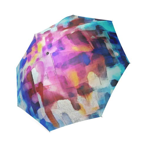 Blue pink watercolors Foldable Umbrella (Model U01)