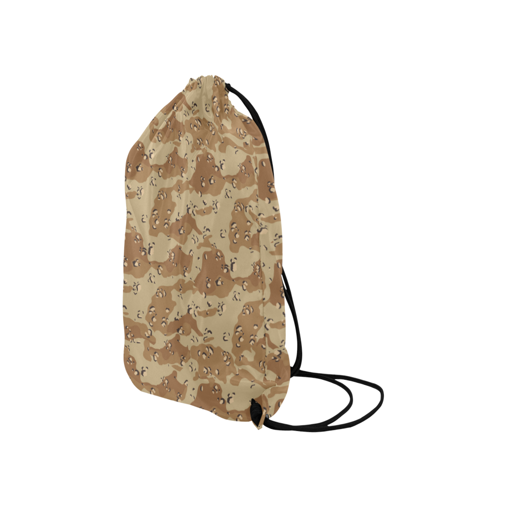 Vintage Desert Brown Camouflage Small Drawstring Bag Model 1604 (Twin Sides) 11"(W) * 17.7"(H)