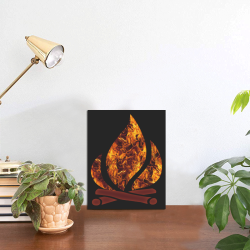 Flaming Campfire Photo Panel for Tabletop Display 6"x8"