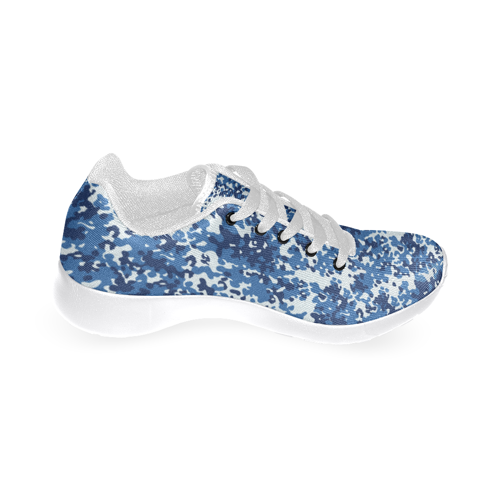 Digital Blue Camouflage Women's Running Shoes/Large Size (Model 020)