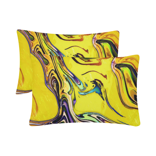 Yellow marble Custom Pillow Case 20"x 30" (One Side) (Set of 2)