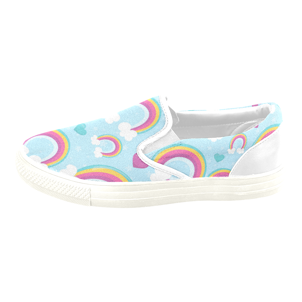 Rainbow Sky Slip-on Canvas Shoes for Kid (Model 019)