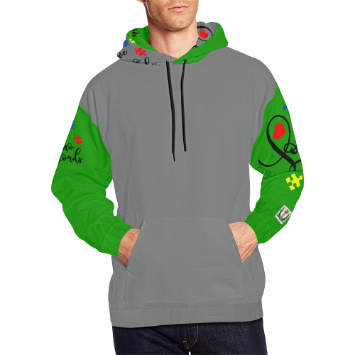 Fairlings Delight's Autism- Love has no words Men's Hoodie 53086H2 All Over Print Hoodie for Men (USA Size) (Model H13)