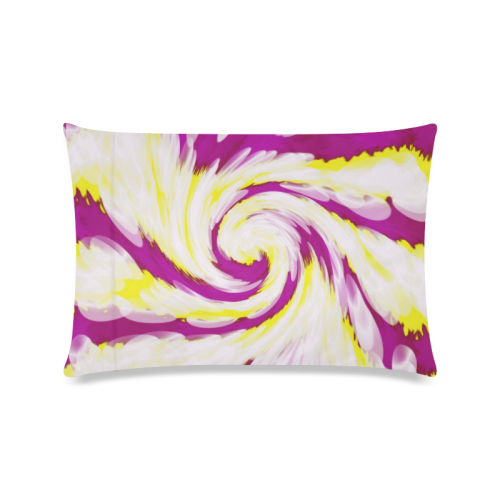 Pink Yellow Tie Dye Swirl Abstract Custom Zippered Pillow Case 16"x24"(Twin Sides)