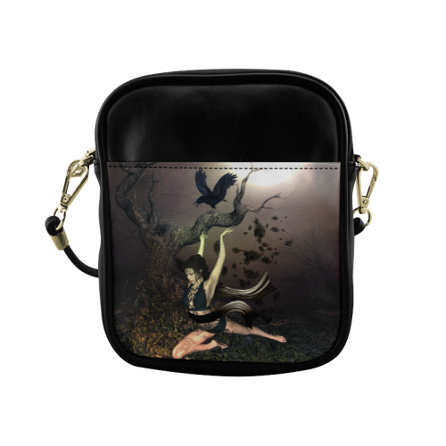 Beautiful fairy with crow Sling Bag (Model 1627)