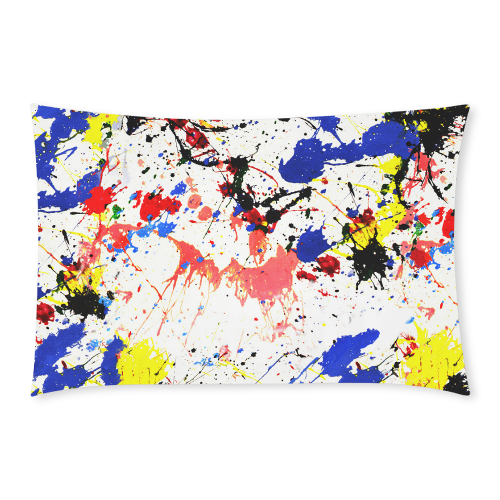 Yellow, Blue and Red Paint Splatter 3-Piece Bedding Set