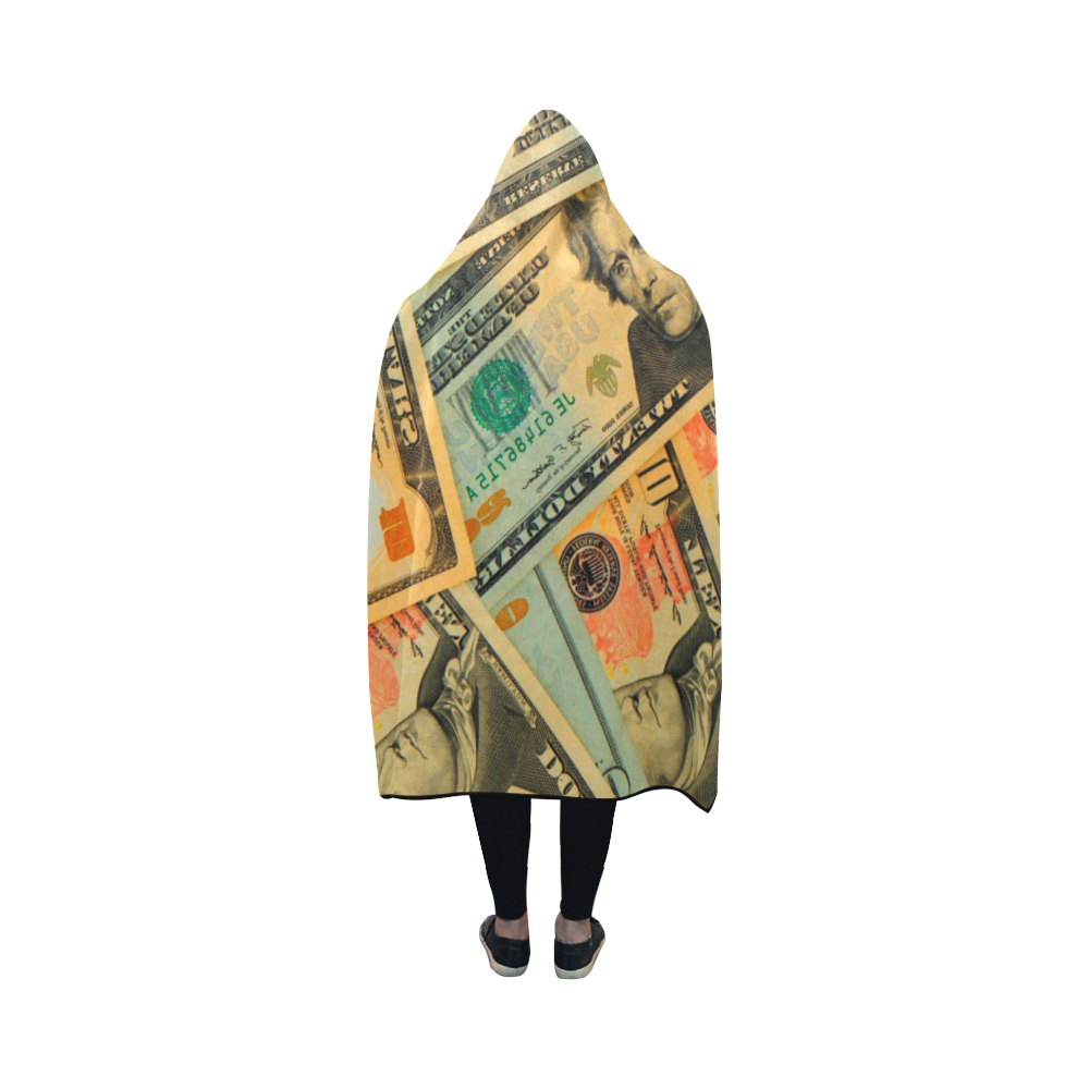 US DOLLARS 2 Hooded Blanket 50''x40''