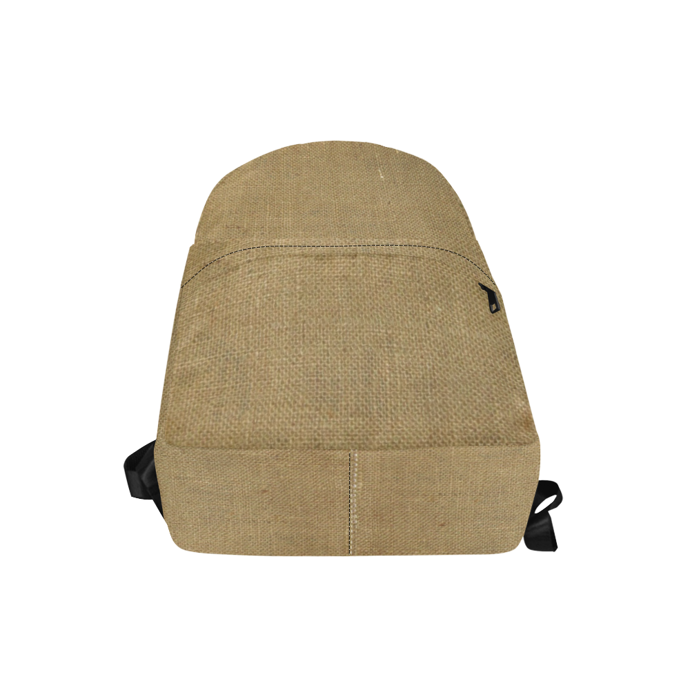 Burlap Coffee Sack Grunge Knit Look Unisex Classic Backpack (Model 1673)