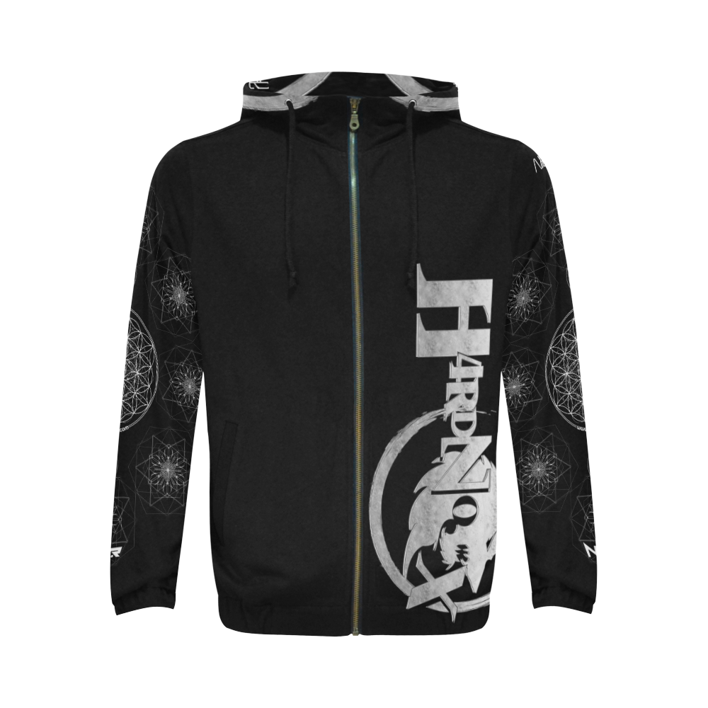H4rd NYCR Final All Over Print Full Zip Hoodie for Men (Model H14)