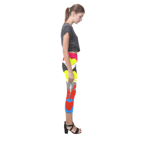 Colorful distorted shapes2 Capri Legging (Model L02)