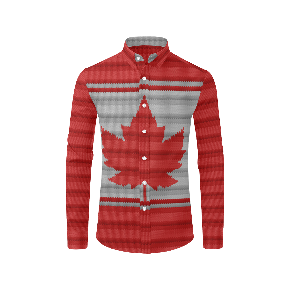 Canada Button-Down Shirt Winter Print Men's All Over Print Casual Dress Shirt (Model T61)