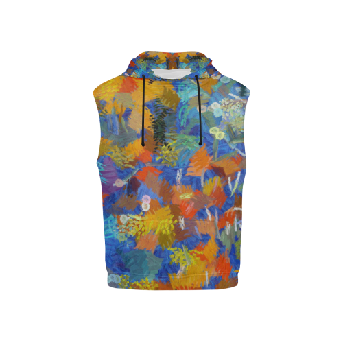 Colorful paint strokes All Over Print Sleeveless Hoodie for Kid (Model H15)